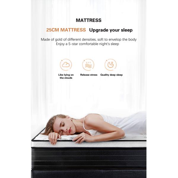 Modern Bedroom Mattress with Honeycomb Breathable Structure and Double-layer Support
