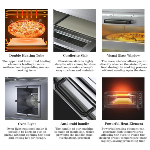 Электрическая печь для хлеба пиццы Торт Печь с пиццей Камень и Таймер 585x480x300 мм