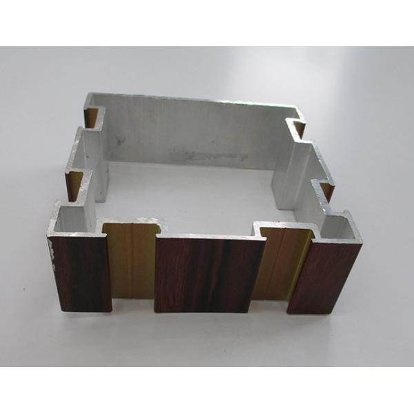 Wood Grain Transfer Column Aluminum Extrusion Profiles For Hotel Decoration