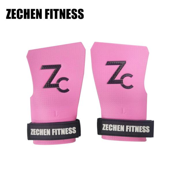 Pink Fingerless Crossfit Grips Carbon Leather Gym Palm Gymnastic Bar Hand Grips For Pull Ups