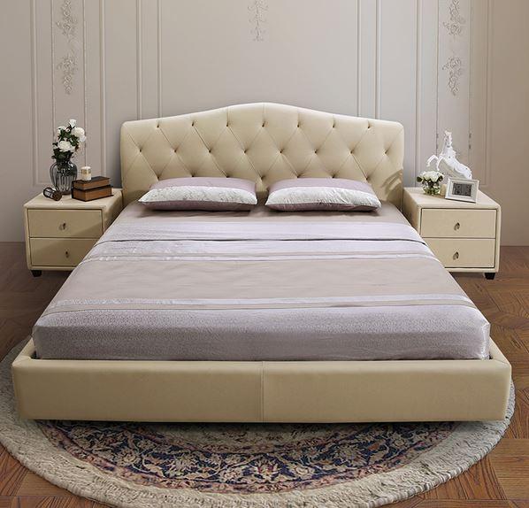 cheap price upholstered leather bed with button G012