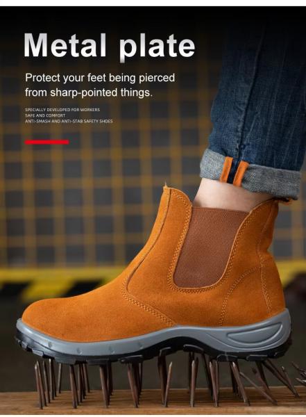 Non Slip Welding Safety Shoes Durable Leather Safety Shoes For Men
