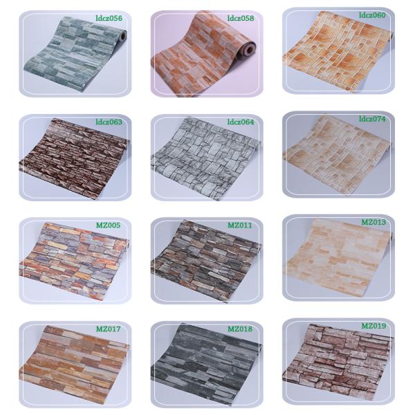 OEM 3D Gray Brick Wallpaper 4ft 2ft Width 3D Brick Wallpaper Self Adhesive