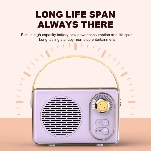 Portable Vintage Bluetooth 5.3 Speaker, 3W Output, 500mAh Battery 4H Playtime, ABS Mini Wireless Speaker for Home Travel mini portable bluetooth speaker portable mini bluetooth speaker
