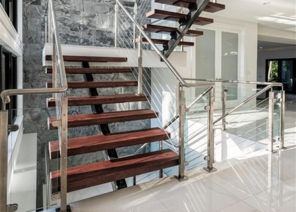 Open Riser Steel Beam U Shaped Staircase Design Building Regulations Stairs