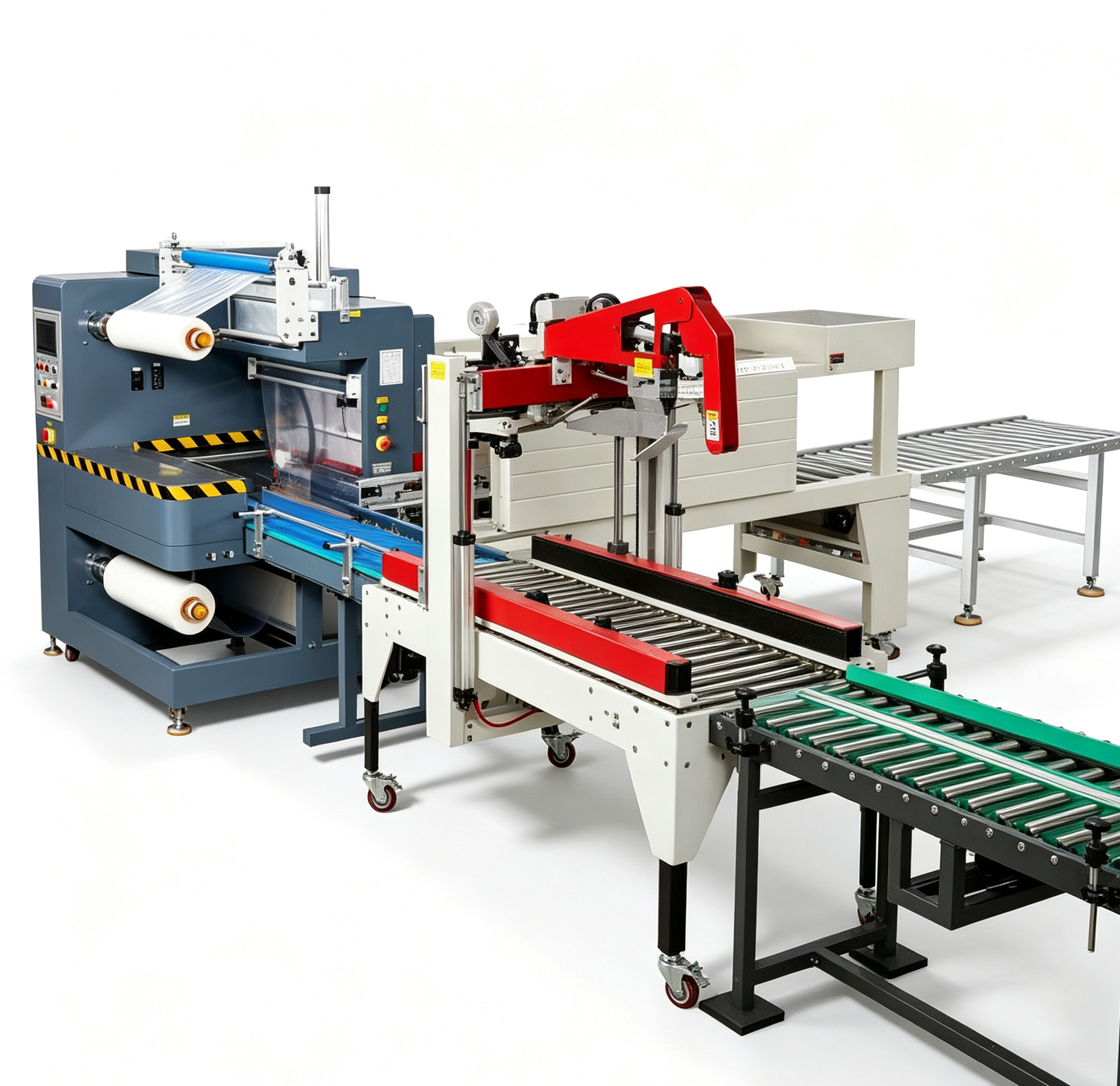All In One Carton Folding Machine PE Film Shrink Wrapping Machine For E Commerce Warehouse