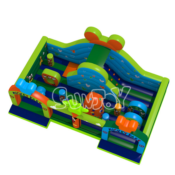 Double Stitched Mickey Park Inflatable Playground Slides