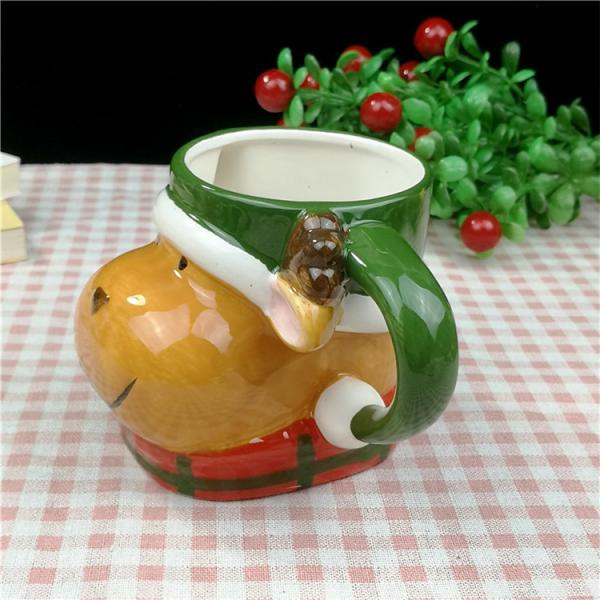 La modélisation 3D créative de la tasse 400ml de Noël couplent la tasse animale Handcrafted par cadeau de festival de tasse de lait de petit déjeuner de tasse de café