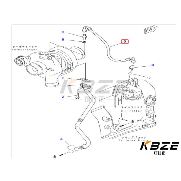 KBZE TURBOCHARGER OIL HOSE 6737-51-8110 6737518110 FITS FOR KOMATSU EXCAVATOR 4D102 DIESEL ENGINE