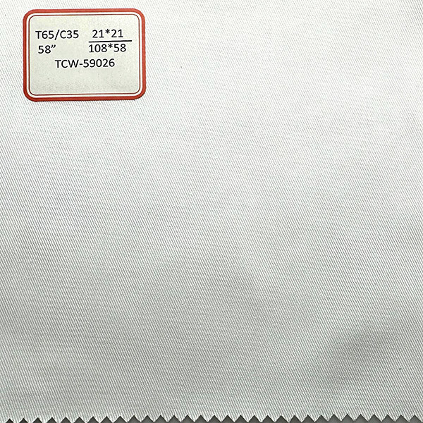 21S 150CM Polyester Cotton Bleached Medical Clothing Fabric