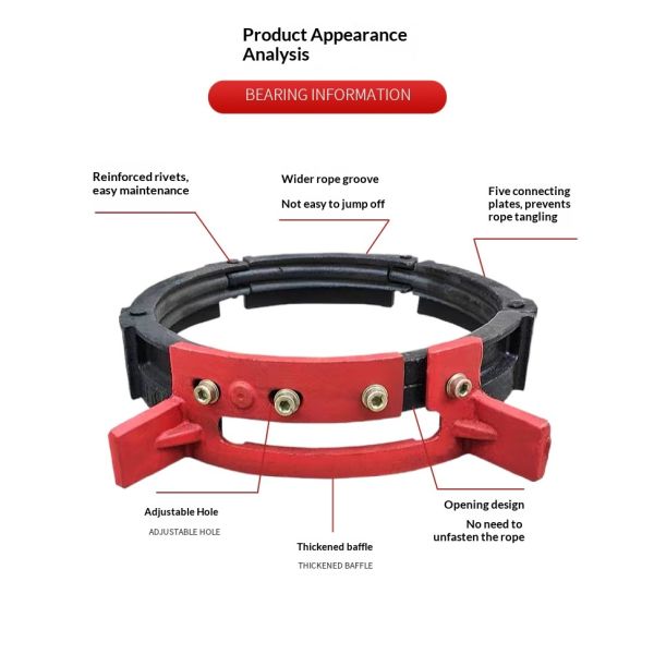 5T Capacity Rope Guide for Electric Hoist with 1 Year Warranty - Winch Rope Guide Device