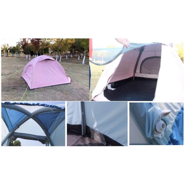 Кэмпинг Розовый надувный столбиковый шатер PU3000 мм Надувный лагерный шатер 3 человека