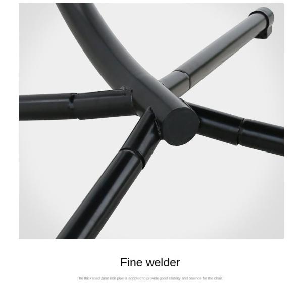 Metal Steel Outdoor Hanging Lounge Chair Swing Lounger With Solid Thick Swing Hammock And Base