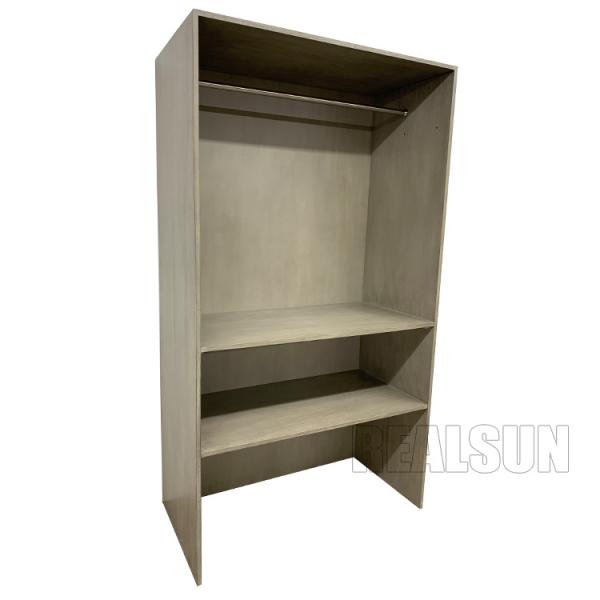 Modern MDF Hotel Room Wardrobe Cabinet Wooden Design Closet Insert In Grey Tones