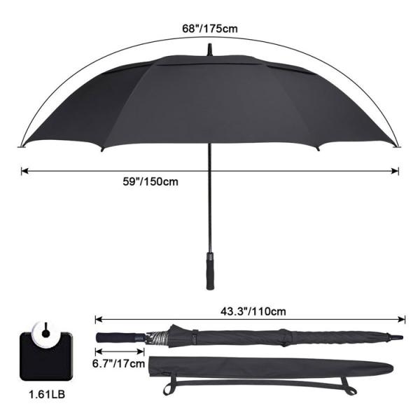 oversized extra large 68 inch Super Strong Wind Proof Vented Golf Umbrella With Custom Logo Printing