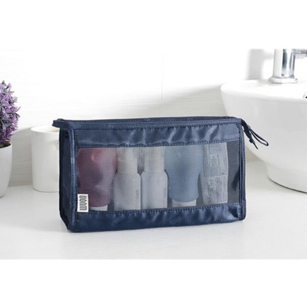 Factory direct hot sale clear toiletry bag polyester and mesh makeup bag eco beauty cosmetic bag