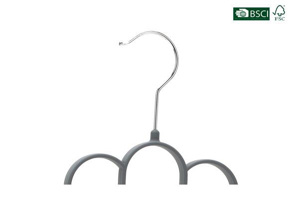 Betterall China Manufacture Velvet Clothes Hanger Flowery Velvet Ties Hanger with Twelve Petals