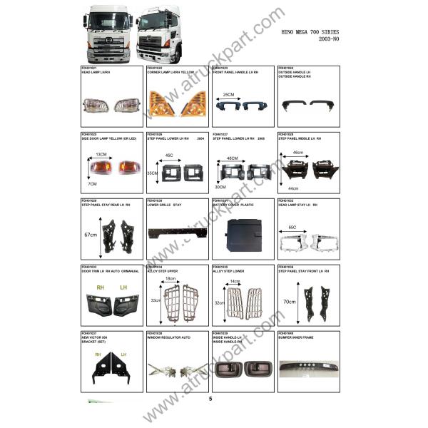 Chrome Get On Truck Handle For HINO MEGA 700 Truck Spare Body Parts