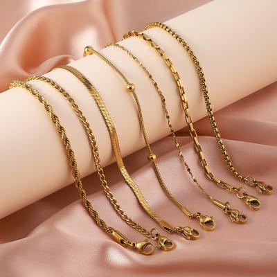 Gold Plated Stainless Steel Bracelet Women'S Memorial Eangagement Couple Gift Bracelets