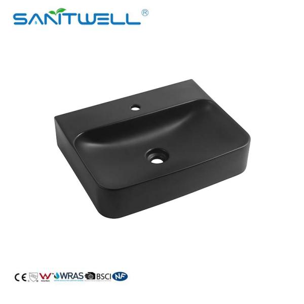 New Fashion Styles AB8522 Bathroom Sinks Rectangle Shape Matt Black Above Counter Wash Hand Basins