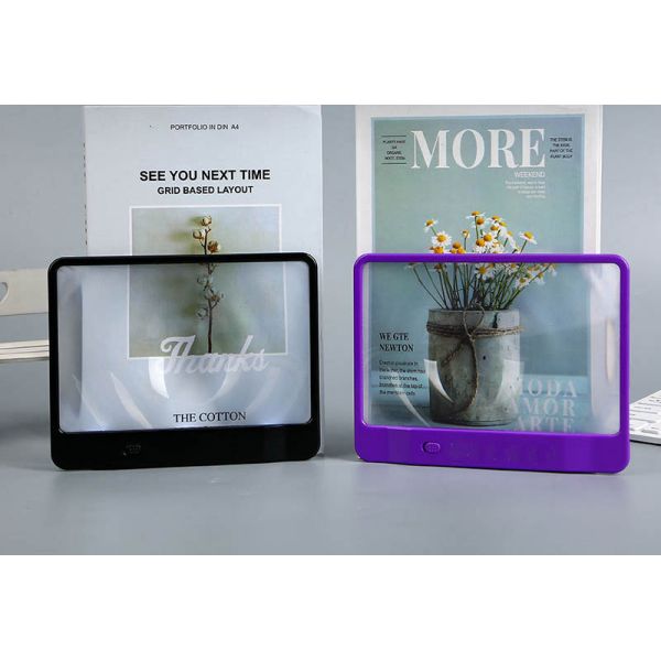 High Quality Wholesale Custom Large Size LED Lighted Magnifier Glasses, Computer Screen LED 18*14CM 3X Magnifying Glass