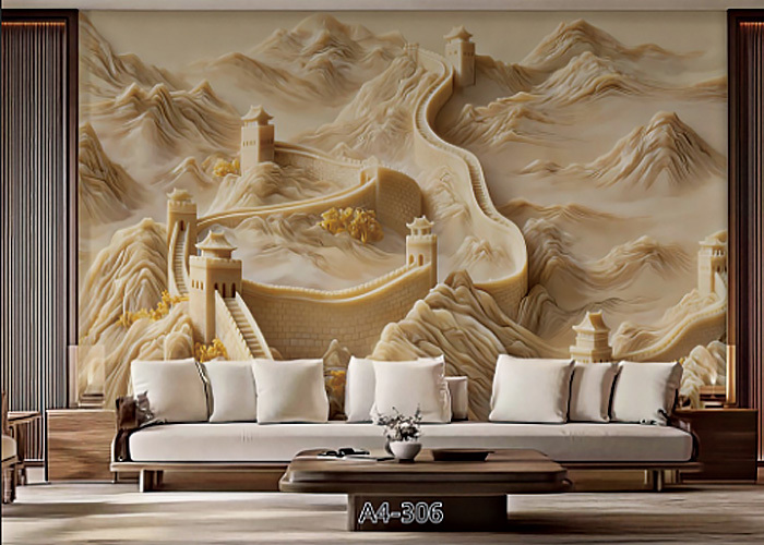 5D Embossed Decorative PVC Feature Wall Panel Customizable Patterns