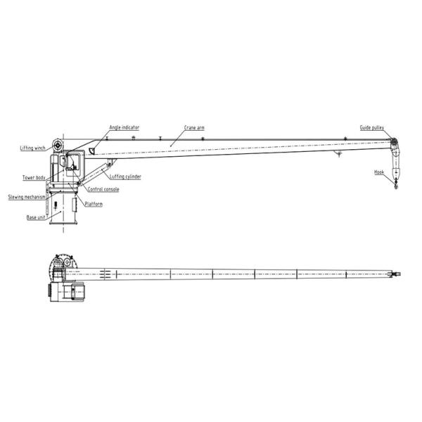 IACS Approved 1T-50T Marine Electric Hydraulic Stiff Boom Crane