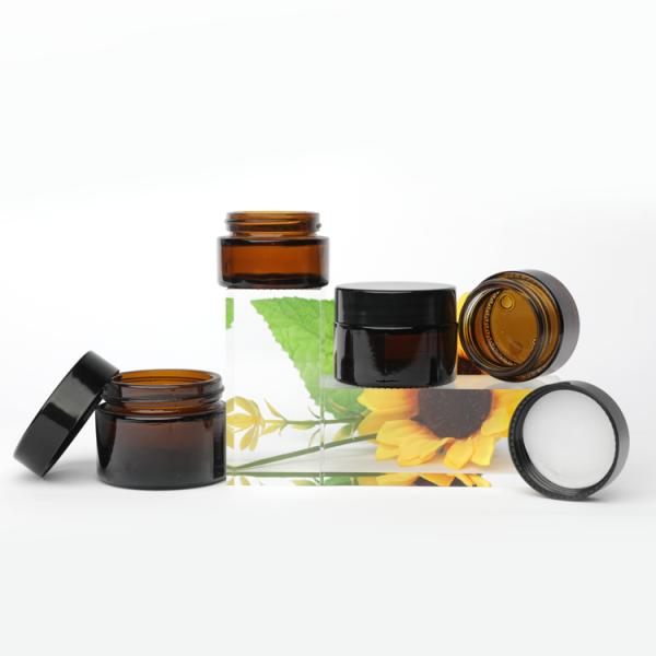 el cosmético de cristal verde de 20g 30g sacude la ronda recta con el tapón de tuerca