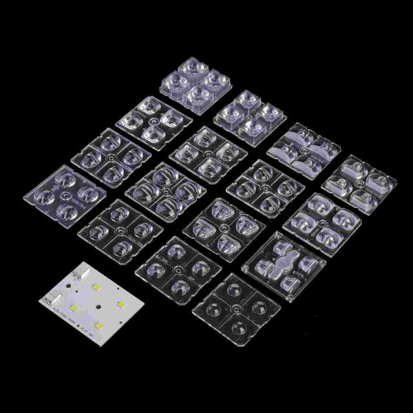 50×50mm 30° Optical PC LED Lens for SMD 5050 High Bay Light High Efficiency Narrow Beam Lens for Industrial & Warehouse Lighting