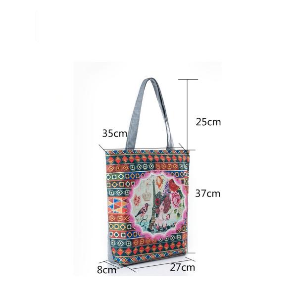 Female beauty Tower landscape canvas bag Europe Ms. printing