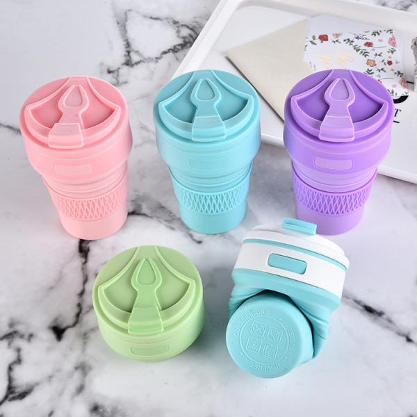 изготовление на заказ подарка кофейной чашки силикона бутылки 5.5*13cm 12oz Drinkware складное