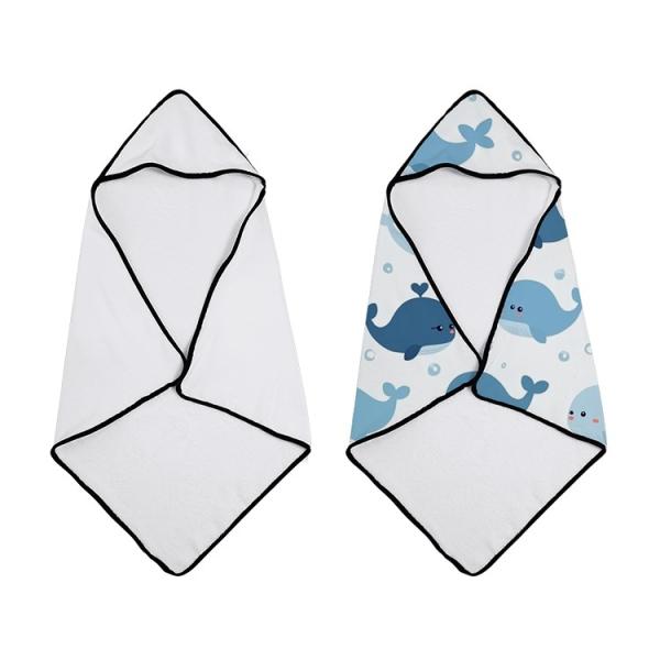 Custom 30x30 Inch blank Baby Toddler Hooded Towel Super Soft 100% Polyester Plush Sublimation Blanket For Children Reusable