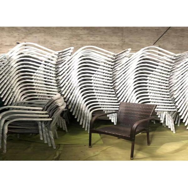 Weaving Metal Garden Stacking Rattan Chair For Bistro Patio Beach Dining
