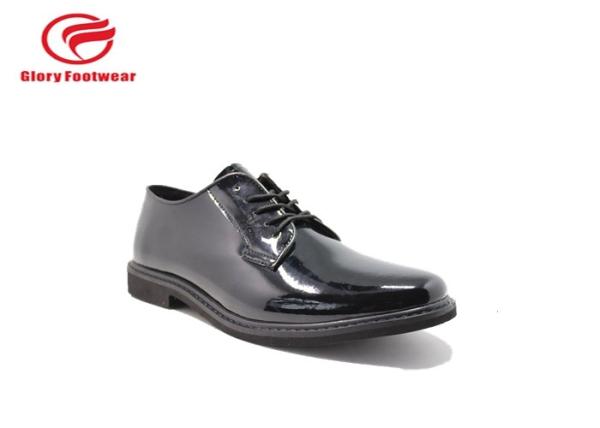 Shineable Breathable Police Leather Shoes With Action Leather / Microfiber Upper