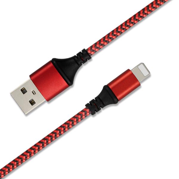 iPhone 5 6 8 Pin Nylon Braided Cable Aluminum Alloy Housing Dual Color
