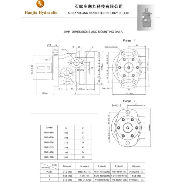 Moteur hydraulique à vitesse réduite BMH500 de la foreuse 10039180/10147632/RB0400000 de moteur