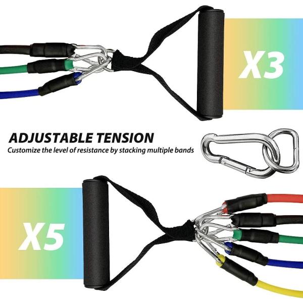 Bodybuilding Home Exercise Equipment Professional Weight Training TPE Fitness Elastic Rubber Resistance Bands Set