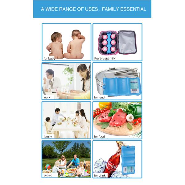 Milk Storage Gel Ice Boxes Brick Dry Reusable Without GEL For Cooler Bag