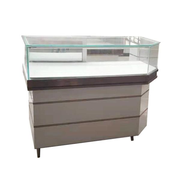 Retail Shops Customized Mirror Jewelry Display Cabinet with Luxury Wood Finish
