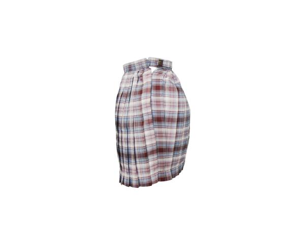 190G Dress & Skirt Women short pleated mini skirt Checked Pattern Elastic Band