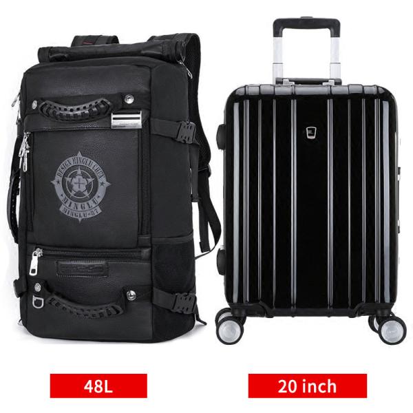 Black PU Waterproof Climbing Backpack Water Resistant Hiking Backpack OEM/ODM