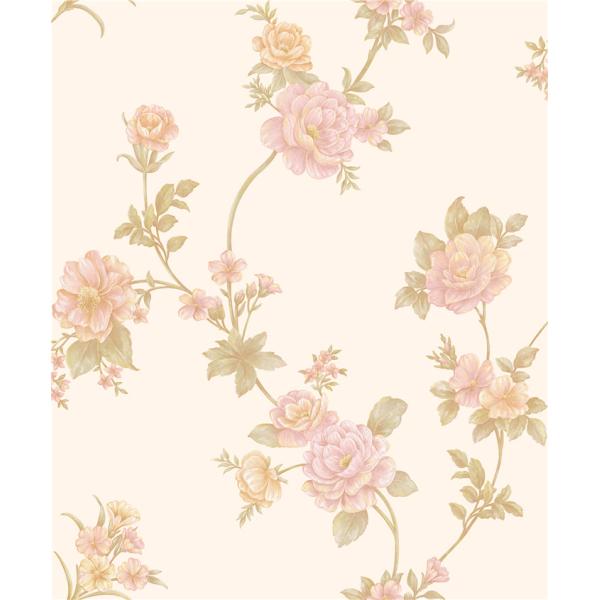 Flower Pattern Country Style Wallpaper Interior Decorating For Wall , SGS CE Standard
