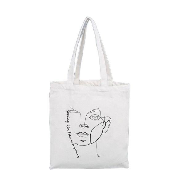 Customized Color Recycled Shopper Grocery Canvas Calico Tote Bags