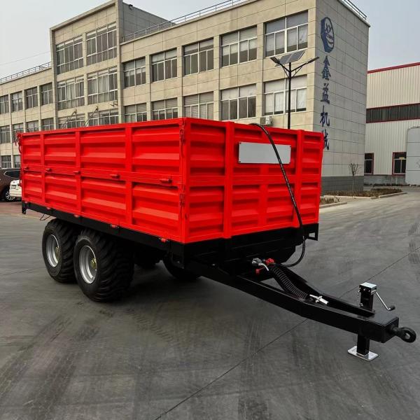 Tipping Farm Hydraulic Dump Trailer Wear Resistant With Tractor