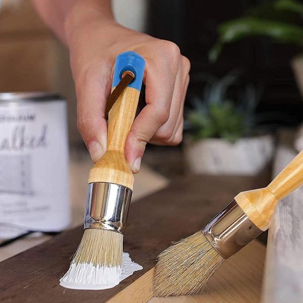 4 Pieces Chalk Paint Brush Wood Chalk And Wax Brushes Natural Stencil Brushes