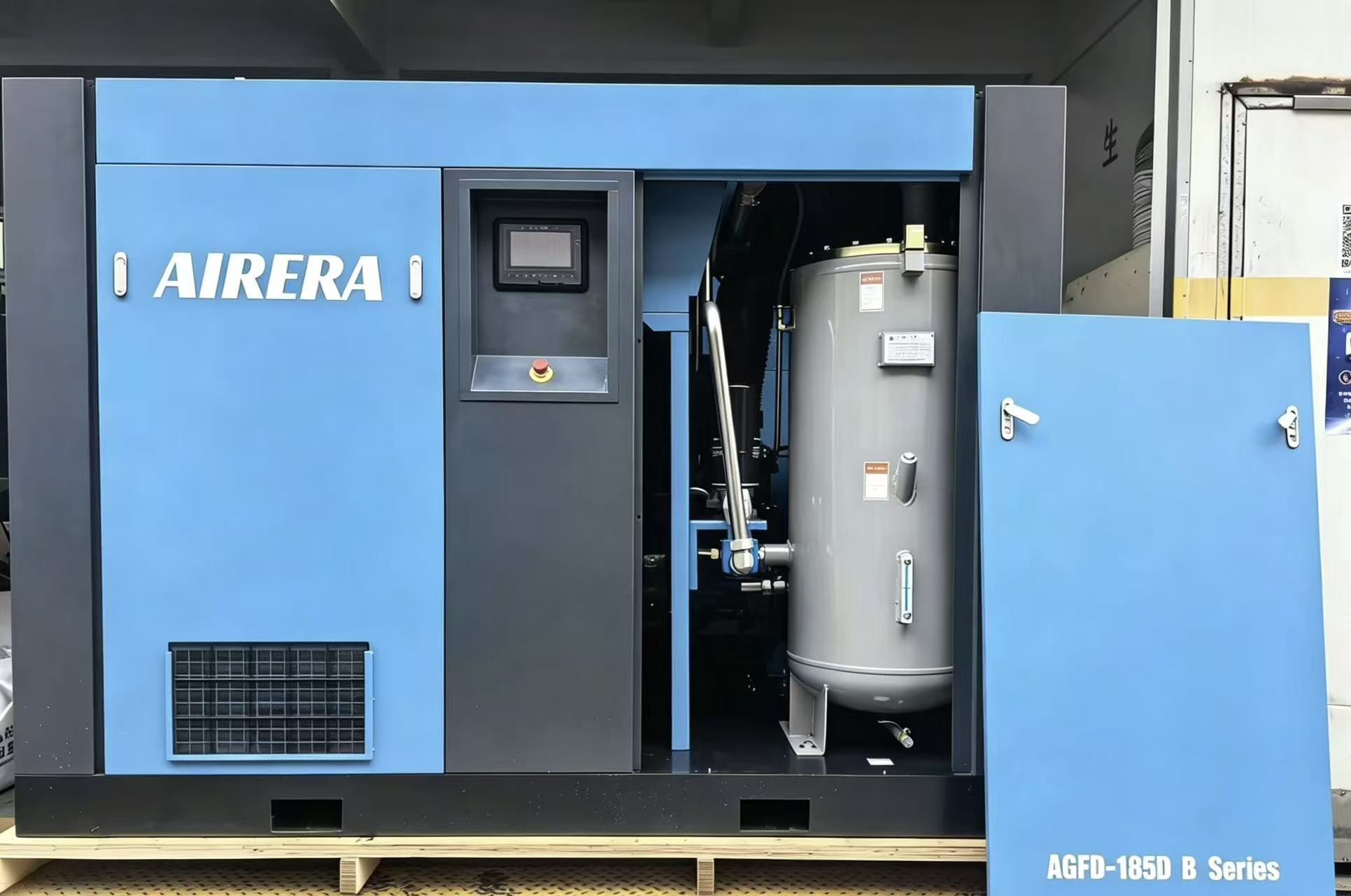 185KW Direct driven air-cooling oil inject screw compressor