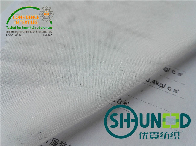 Circular Knit Stretch Interlining Material With Double Dot PA Coating C5027P