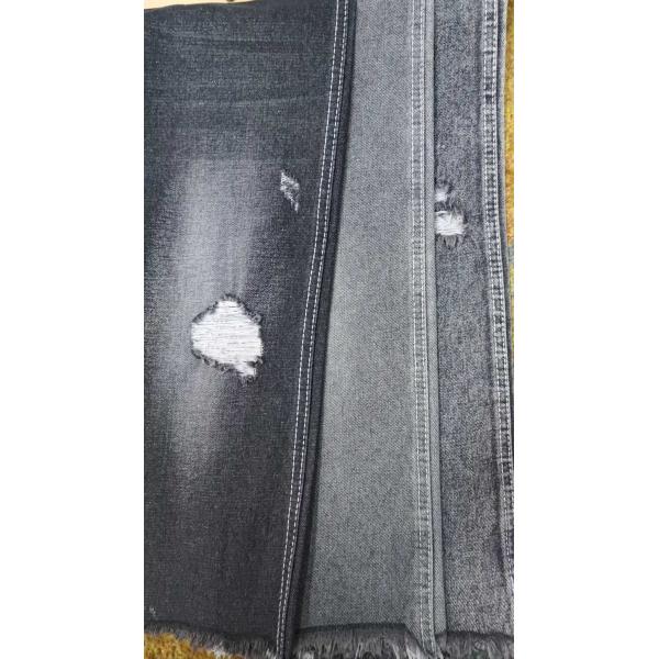 ブラックコットンポリエステルビスコースデニム生地 10x7 JSD3022B