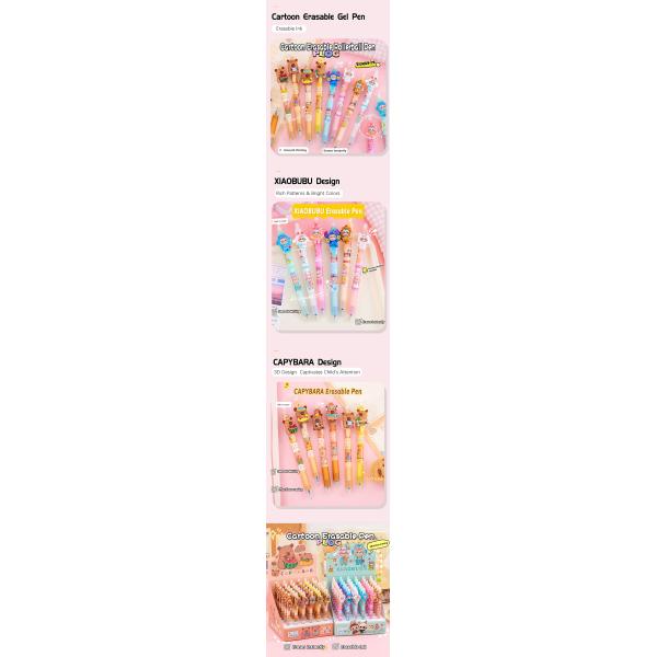 Des dessins animés Cute Papeterie Labubu Kitty Presser des stylos d'encre gel effaçables