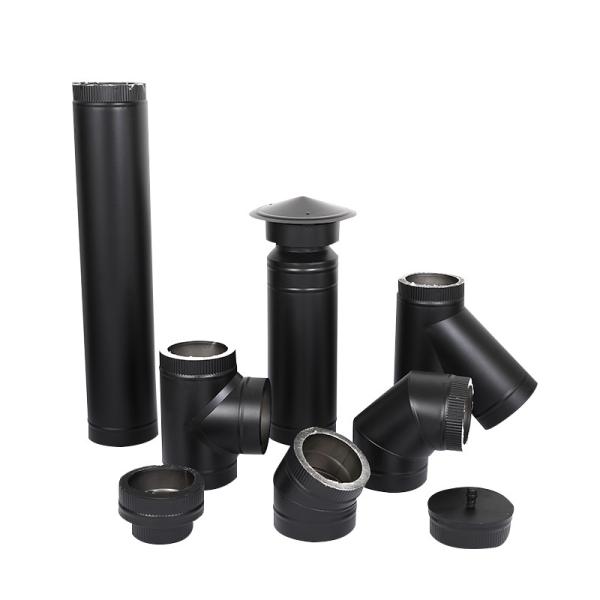 Preto resistente térmico gêmeo de aço inoxidável seguro de Matt da tubulação de conduto da parede pintado